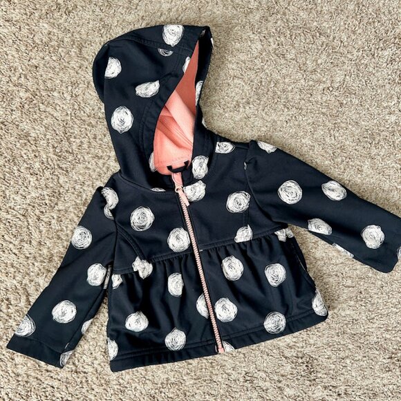 Girls' Cat & Jack Polka Dot Jacket I Size 18M I Black, White & Pink - Picture 1 of 6